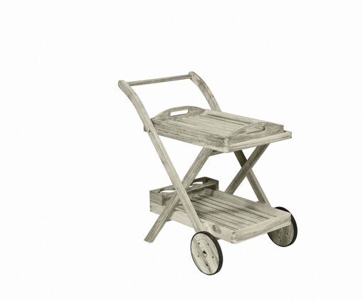 DEOKORK Záhradný servírovací vozík CHESTERFIELD (sivá patina)