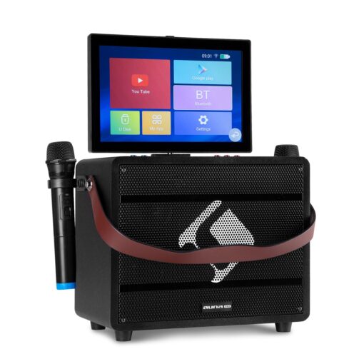 Auna Pro Spin 8, karaoke systém, 12,1" dotykový displej, 2 UHF mikrofóny, WiFi, BT, USB, SD, HDMI