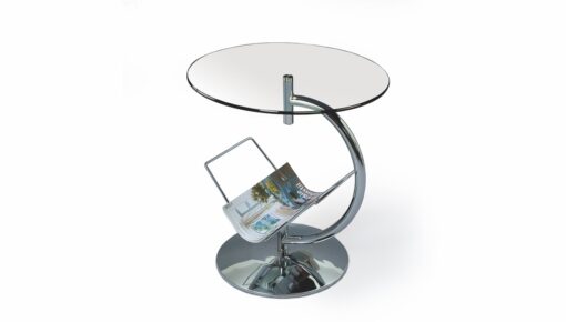 HALMAR Alma sklenený konferenčný stolík priehľadná / chróm